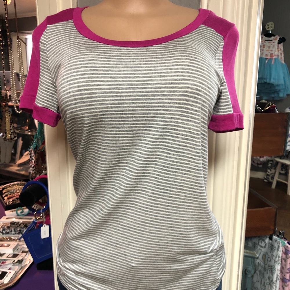 Grey stripe top
